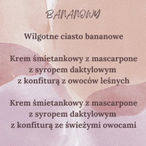 Tort bananowy - skład